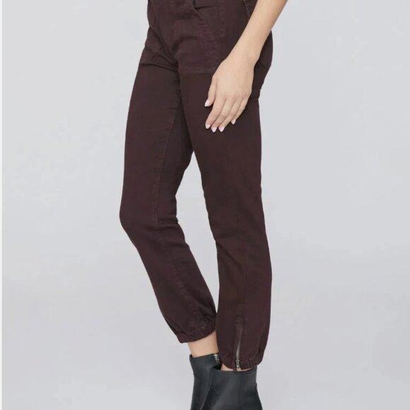 PAIGE Pants - PAIGE Maysile Cropped Jogger Pants Womens Size 27 Vintage Black Cherry Ankle